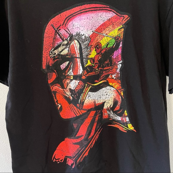 Marvel Dead Pool In Your Head Unicorn Graphic Crewneck Short Sleeve Tee-Large - Picture 5 of 7